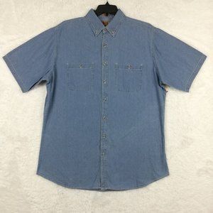 Field N Forest Mens Shirt Button Down Blue Short‎ Sleeve Big & Tall XLT New